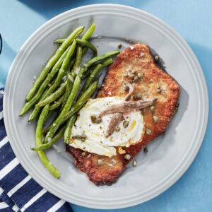 Pork Schnitzel à la Holstein & Braised Inexperienced Beans