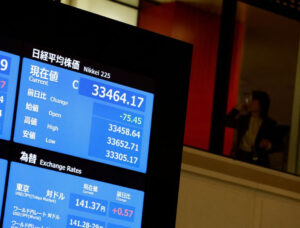 Shares dart, greenback gains on charges outlook jitters