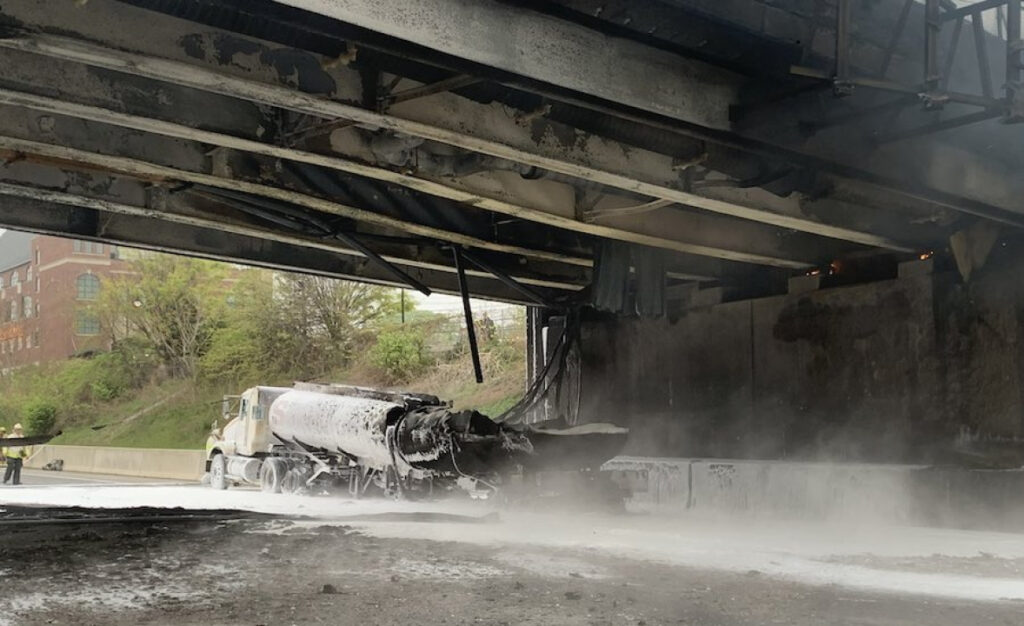 Gasoline Truck Atomize Destroys I-95 Overpass in Connecticut