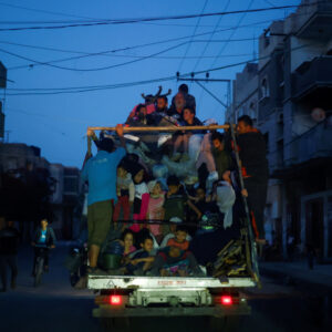 Folks Leaving Rafah Picture   Flight From Israeli Assaults