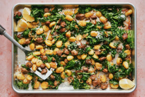 Sheet-Pan Gnocchi With Inviting Sausage and Broccoli Rabe
